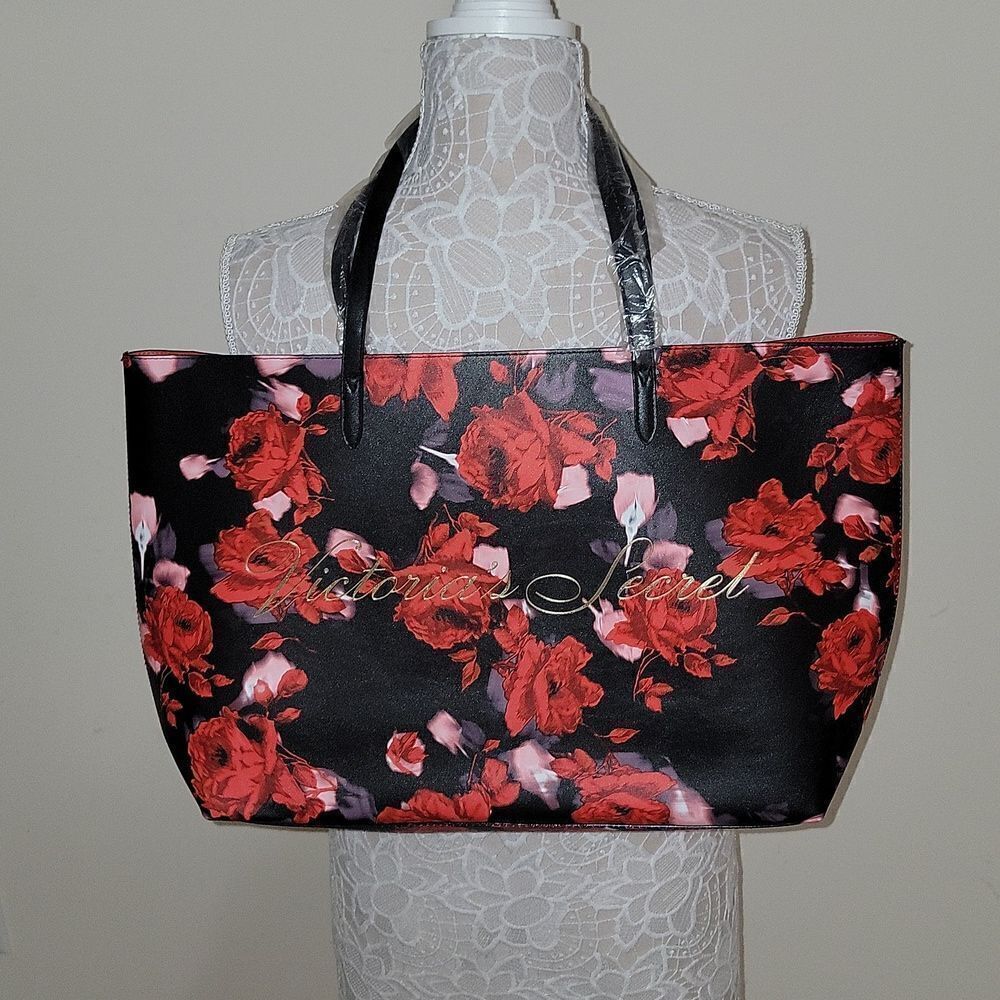New Victoria Secret Rose Floral Print Large Travel Tote Limited Edition